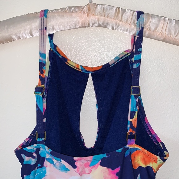 Swim/Bathing Suit One Piece Size 6 Women’s Into The Bleu By Amerex Multi Colors - Picture 5 of 11